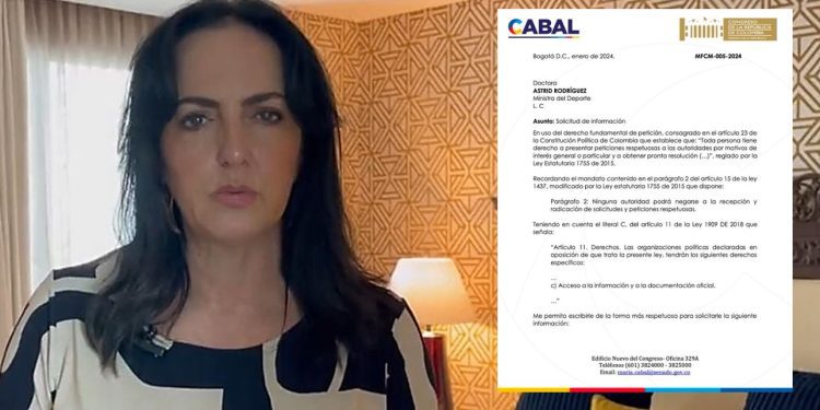 “Esperamos su renuncia más pronto que tarde”: Senadora Cabal tras radicar derecho de petición a MinDeporte por Juegos Panamericanos
