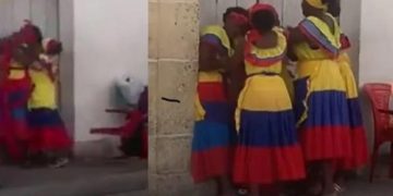Pelea entre Palenqueras en el Centro Histórico de Cartagena sorprende a Turistas
