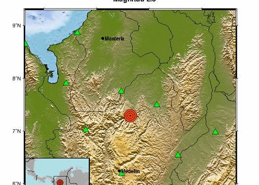 Se registró evento Sísmico en Valdivia – Antioquia, Colombia