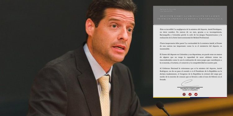 “MinDeportes dé un paso al costado o el presidente que la declare insubsistente, si no, el Congreso la retirará del cargo”: Senador Gómez Amín