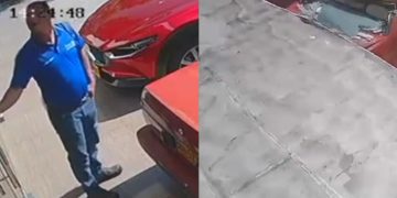Empleado escapa de ser aplastado por el derrumbe de un techo en gasolinera de Valledupar