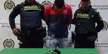 Capturado en el barrio Santa Elena de un sujeto por porte ilegal de arma de fuego