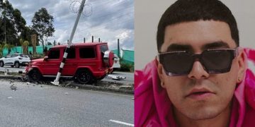 Cantante Ryan Castro se accidentó en su lujosa camioneta Mercedes en Medellín