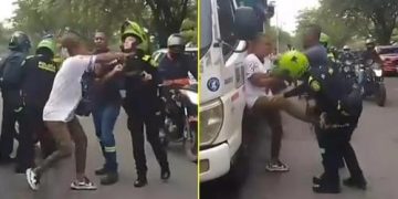 Mujer agredió a patrullera de la policía en Cali durante un operativo de tránsito