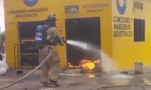Cilindro de gas explotó en taller de soldadura del barrio Montes: dos heridos