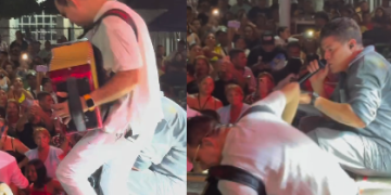 Acordeonero de Rafa Pérez, ‘Juank’ Padilla, se cayó en pleno concierto