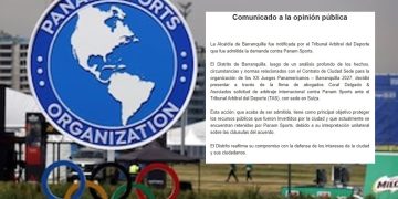 Barranquilla presenta demanda internacional contra Panam Sports por Juegos Panamericanos 2027