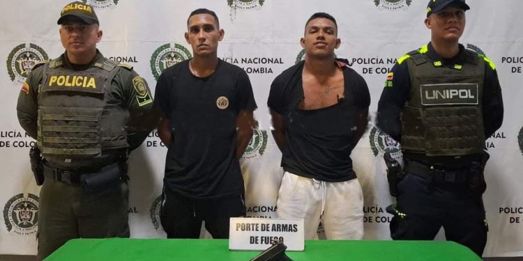 Dos sujetos aprehendidos por la Policía con armade de fuego en Barranquilla