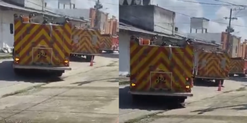 Emergencia por incendio en bodega de tela en el el norte de Barranquilla 