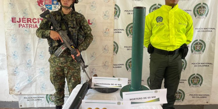 Policía y Ejército logran el hallazgo de material de guerra en el sur de Bolívar