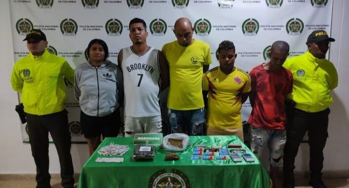 Cinco capturados en Santo Tomás con más de 1.200 gramos de marihuana