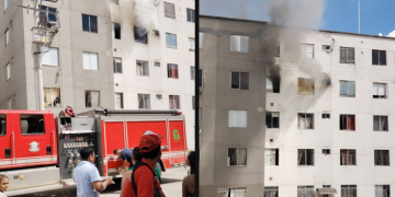 Emergencia por incendio en apartamento del Conjunto Residencial Ciudad Caribe, en Barranquilla
