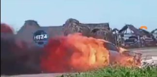 Pánico en las playas de Caño Dulce, Tubará, por incendio de vehículo