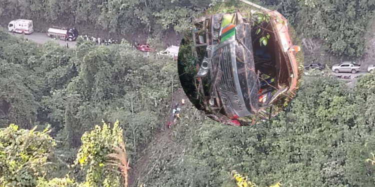 Cuatro muertos y ocho heridos tras caer bus a abismo en Cundinamarca