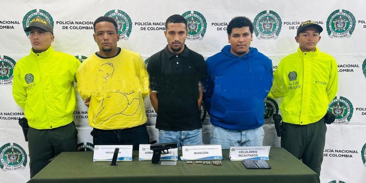 Capturados en los barrios; lucero, La Paz y Nueva Colombia por porte ilegal de armas de fuego