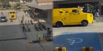 Fueron al menos 8 delincuentes que robaron a camión de valores en Soledad, Se llevan dinero y una escopeta de los escoltas