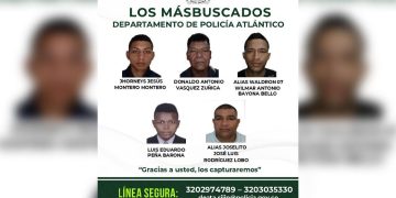 Los más buscados por feminicidio, homicidio y extorsión en el Atlántico