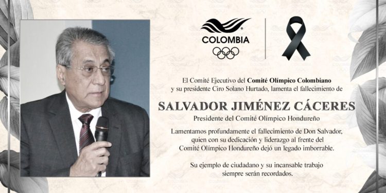 Murió Salvador Jiménez Cáceres, presidente del Comité Olímpico Hondureño