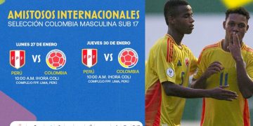 Confirmadas las fechas y los horarios de los amistosos de la Selección Colombia Sub-17 vs. Perú en enero