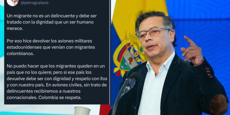 Petro exige respeto a los derechos de los colombianos deportados por EE. UU.