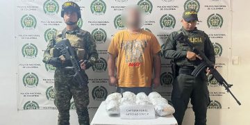 Captura de sujeto con 12 kilos de pasta base de coca en Valdivia, Antioquia