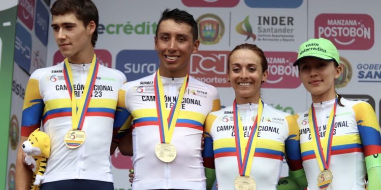 Egan Bernal y Diana Peñuela dominan la contrarreloj en los Nacionales de Ciclismo 2025
