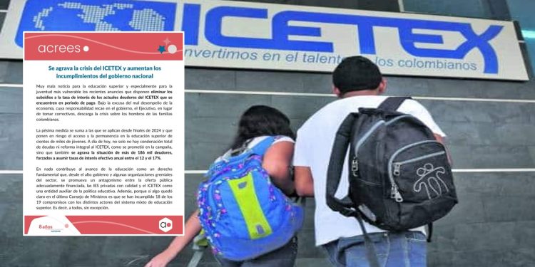 ACREES denuncia agravamiento de la crisis en ICETEX y rechaza medidas del gobierno contra la juventud