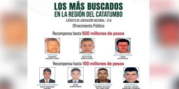 Ofrecen recompensa de hasta $500 millones por integrantes del ELN señalados de desplazamiento en el Catatumbo
