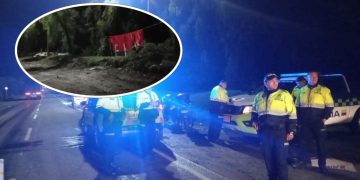 Bandera del ELN encontrada en la Autopista Norte de Bogotá: cierre preventivo y despliegue policial