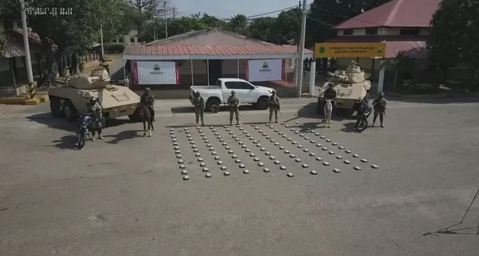 Ejército Nacional incauta más de 125 kilogramos de cocaína del GAO ELN en La Guajira
