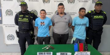 Capturados en el barrio El Rosario de Barranquilla por hurto a entidad financiera y porte ilegal de armas