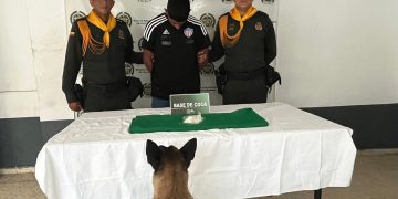 En controles policiales llevados a cabo en la Vía Cordialidad, la canina “Miny” logró el hallazgo de más de cuarenta gramos de base de coca