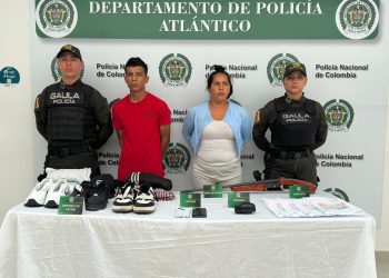 Capturados alias “La Piña” y “La Gorda 07”, presuntos extorsionistas del grupo criminal “Los Costeños” en Baranoa