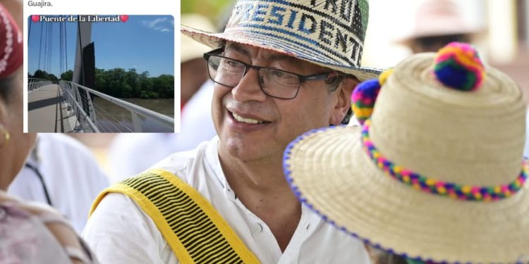 Petro causa polémica al publicar foto de obra en EE. UU. como si fuera en La Guajira