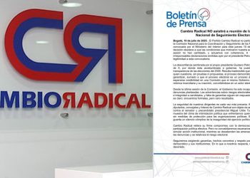 Cambio Radical se retira de la Comisión Electoral convocada por el Gobierno