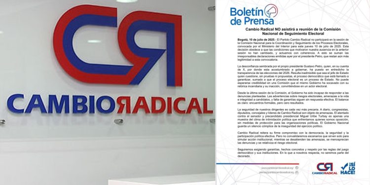 Cambio Radical se retira de la Comisión Electoral convocada por el Gobierno
