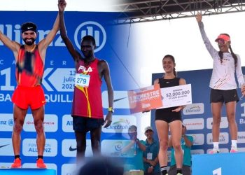 Atardecer de campeones en la primera Allianz 15K Barranquilla: Téllez y Arias se coronan en una fiesta de inclusión y ciudad