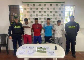 Cuatro capturados en Repelón por extorsión con granada y panfletos