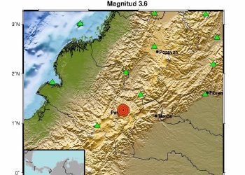 Sismo de magnitud 3.6 sacudió zona cercana al volcán Galeras en la noche del sábado