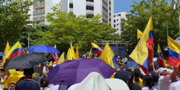 Plantón en el norte de Barranquilla en apoyo a Álvaro Uribe Vélez