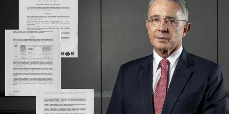 Consejo Superior de la Judicatura designa magistrados adjuntos para agilizar decisión en segunda instancia sobre Álvaro Uribe