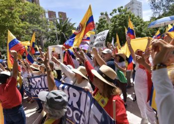 Manifestación en Barranquilla en respaldo a Álvaro Uribe y en rechazo a su condena