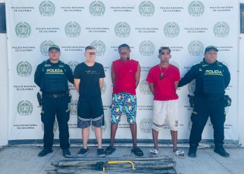 Capturados tres hombres por hurto de cableado de cobre en alcantarilla de Santa Marta