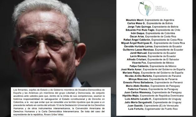 Expresidentes cierran filas en respaldo a Álvaro Uribe: “Evitemos una terrible injusticia”