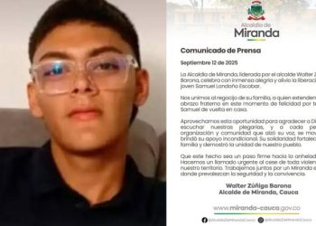 Liberan a Samuel Londoño Escobar tras 10 días de secuestro en el Cauca