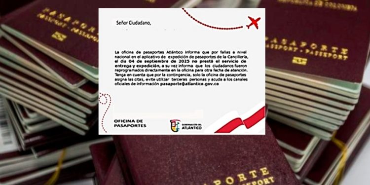 Suspenden temporalmente trámites de pasaportes en el Atlántico por fallas en el sistema nacional