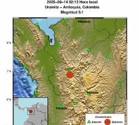 Sismo de magnitud 5.1 sacudió Uramita, Antioquia en la madrugada
