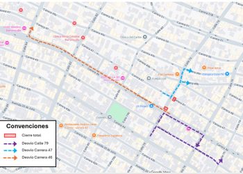 Cierre temporal por obras de pavimentación en la calle 79 entre carreras 46 y 47