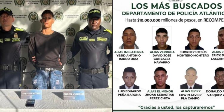 Capturan a uno de los más buscados en el Atlántico por homicidio, alias “El Menor”