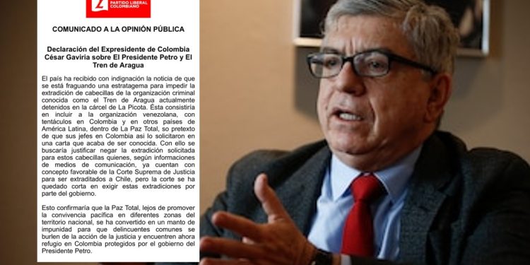 César Gaviria critica duramente a Petro por posibles beneficios a miembros del Tren de Aragua